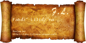 Fakó Liliána névjegykártya